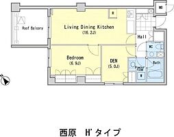 KDXレジデンス西原 2LDKの間取図画像