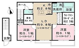 サウダージ桜丘 2LDKの間取図画像