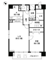 アステリオン松濤 1LDKの間取図画像