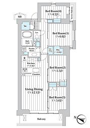 アビティグランデ砧 4LDKの間取図画像