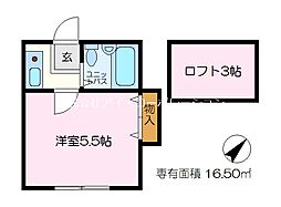 レオパレス金沢文庫第三 ワンルームの間取図画像
