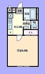 Shara八景館イースト 1Kの間取図画像