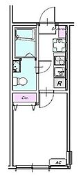 Gold Lagoon能見台 1Kの間取図画像