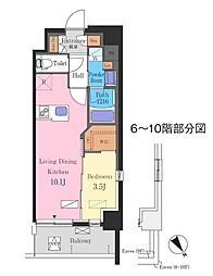 エル・セレーノ横浜 1LDKの間取図画像