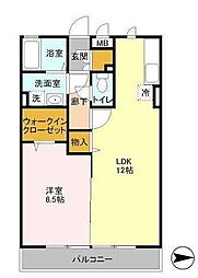 エクセル 1LDKの間取図画像
