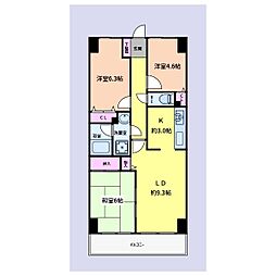 京急本線 金沢文庫駅 徒歩3分の賃貸マンション 2階3SLDKの間取り