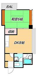 セレクトハウス山三 1DKの間取図画像