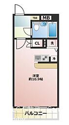 ユーコート行徳 ワンルームの間取図画像