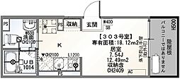 NanoCare MINAMI-GYOTOKU ワンルームの間取図画像