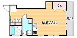 まなべマンション ワンルームの間取図画像