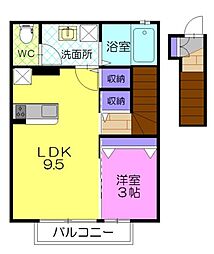 スターフォールC 1LDKの間取図画像