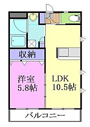 GoldenBell 1LDKの間取図画像