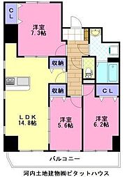 アマルフィーノ 3LDKの間取図画像