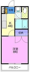 ソフィアイースト 1Kの間取図画像