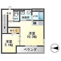 メルヴェイユ4 1LDKの間取図画像