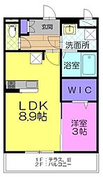 ロイヤルビュー 1LDKの間取図画像