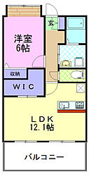 秋桜館・西原 1LDKの間取図画像