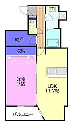 グランパセオ元今泉 5階1LDKの間取り