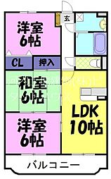 ユーミー豊泉 2階3LDKの間取り