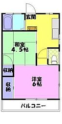 レジデンス根本 2Kの間取図画像
