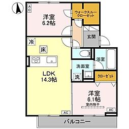 TORISIAS城東 2LDKの間取図画像