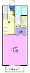 サンみゆき1 1Kの間取図画像