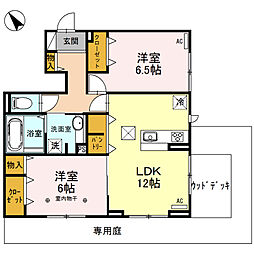 WITゆいの杜 2LDKの間取図画像