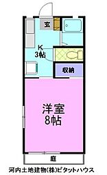 一刻館 1Kの間取図画像