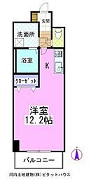 グランバロン宇都宮 1Kの間取図画像