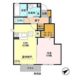 フォーゲルテラスグリューン4 1LDKの間取図画像
