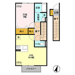 テクノヒルズA 1LDKの間取図画像