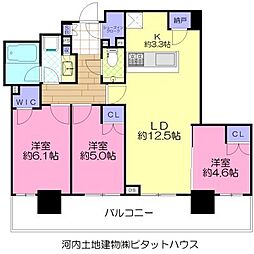 宇都宮ピークス 3LDKの間取図画像