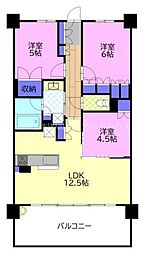 ポレスター今泉スカイテラス 3LDKの間取図画像