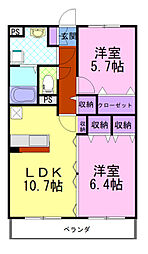 Y&Mイマージュ 2LDKの間取図画像