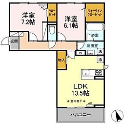 ユーストマ 2LDKの間取図画像