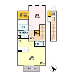 マロニエKINU 1LDKの間取図画像