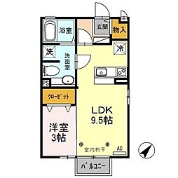 アネシスbd 1LDKの間取図画像