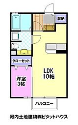 フィオレット 1LDKの間取図画像