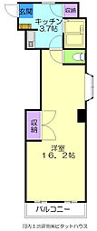 稲葉ビル 1Kの間取図画像
