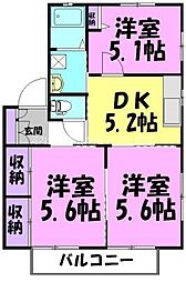 ニューハウジングB 3DKの間取図画像