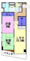 あさひレジデンス弐番館E 2SLDKの間取図画像
