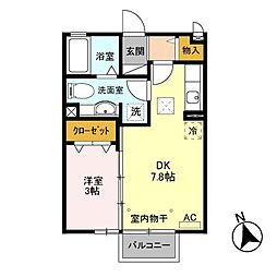 アヴァンセ 1DKの間取図画像
