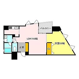 フェリシアス 1LDKの間取図画像