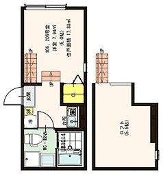 都営新宿線 船堀駅 徒歩7分の賃貸アパート 1階1Kの間取り