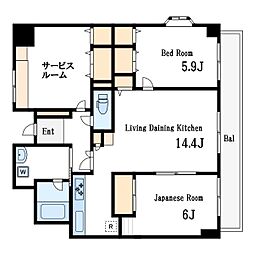 ドミール・コンフォール 2SLDKの間取図画像