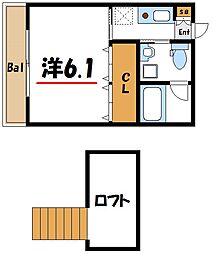 エステービル ワンルームの間取図画像