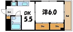 品川ハイツ 1DKの間取図画像