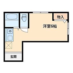 アルベールビル尾関 ワンルームの間取図画像