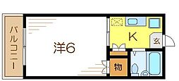 クレモンフェランU 1Kの間取図画像