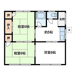 都営新宿線 一之江駅 徒歩18分の賃貸アパート 1階3Kの間取り